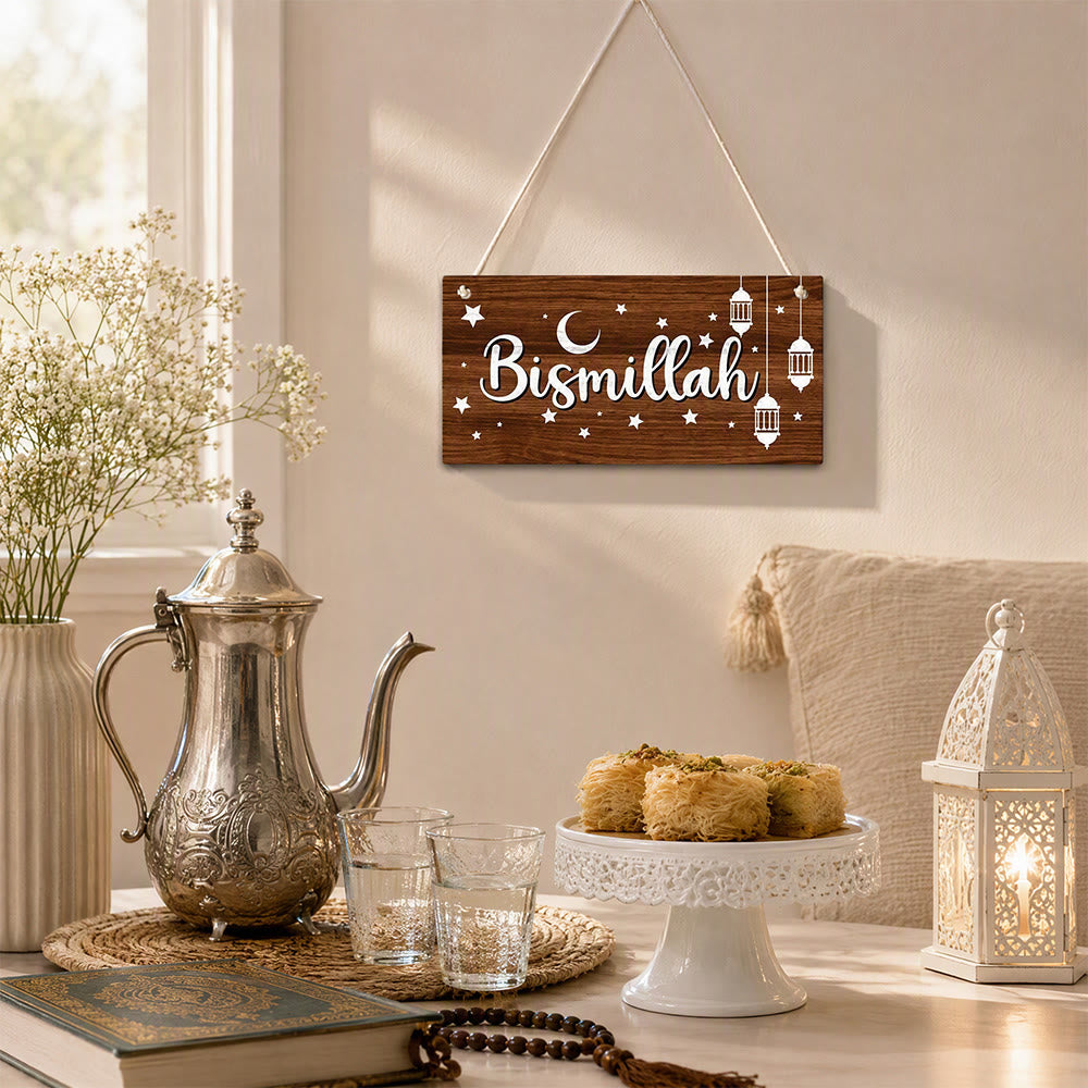 HilalHaven Dusk Beacon Wooden Hanging Wall Decor Set - image 2