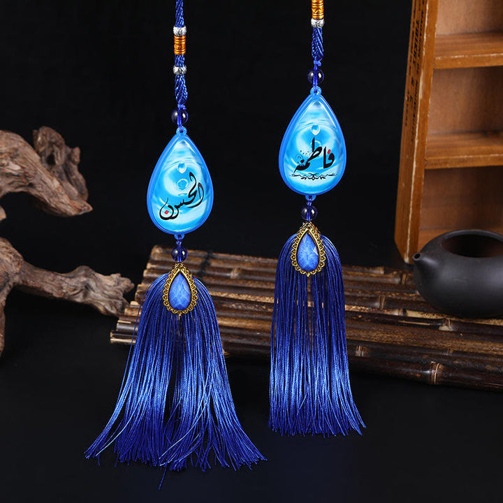 HilalHaven Luminous Tear Crystal Tassel Car Pandent - Blue(Style 1) - image 4
