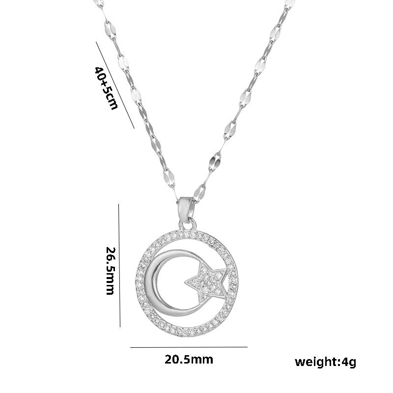 HilalHaven Stellar Glow Crescent Pendant Necklace - image 12