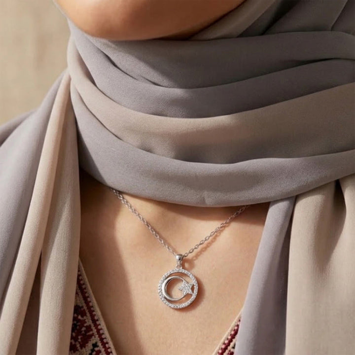 HilalHaven Stellar Glow Crescent Pendant Necklace - image 11