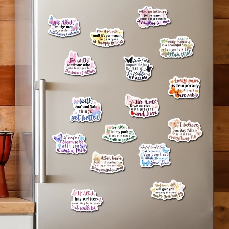HilalHaven Calm Journey Positive Epigraphs Soft Watercolor Butterfly PVC Fridge Magnet Stickers for Home & Gift - image 0