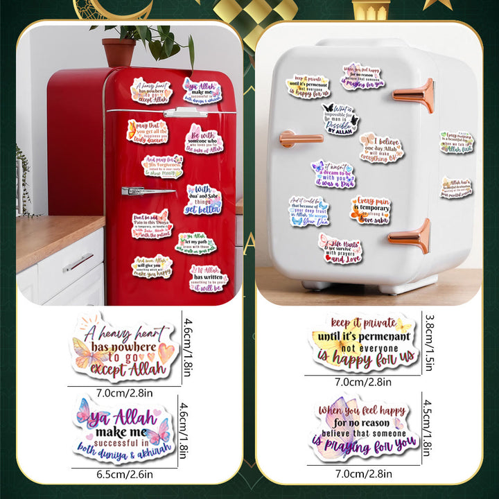 HilalHaven Calm Journey Positive Epigraphs Soft Watercolor Butterfly PVC Fridge Magnet Stickers for Home &amp; Gift - image 5