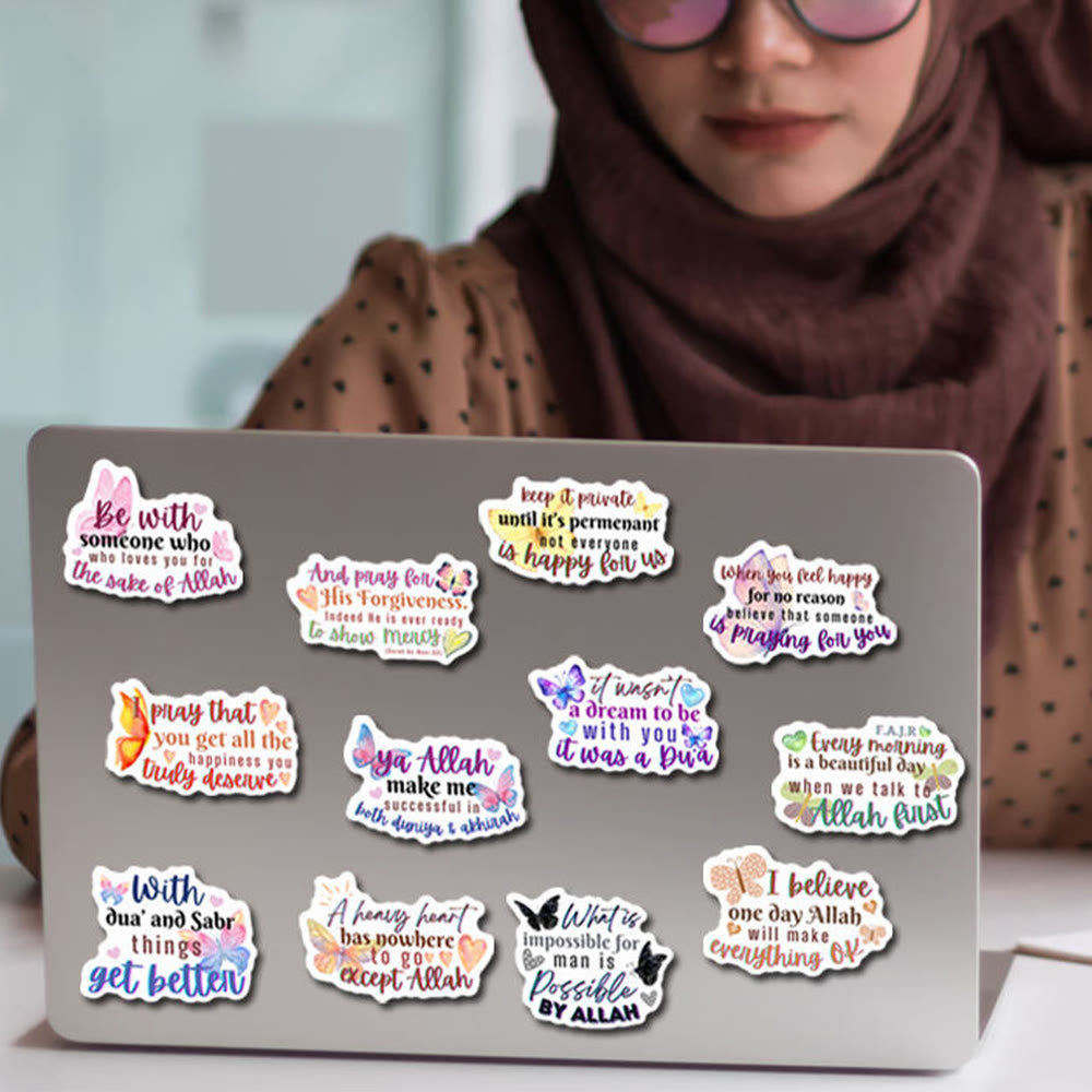HilalHaven Calm Journey Positive Epigraphs Soft Watercolor Butterfly PVC Fridge Magnet Stickers for Home & Gift - image 1