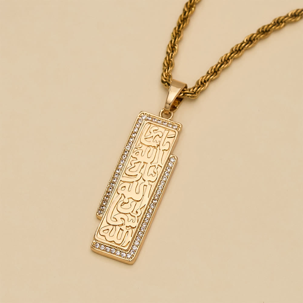 HilalHaven Asymmetric Seal Shahada Calligraphic Bar Statement Necklace  - image 5