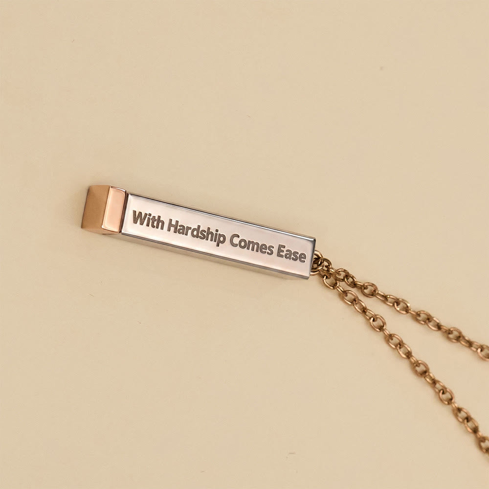 HilalHaven With Hardship Comes Ease Unfolding Hope Expandable Bar Engraved Necklace  - image 23