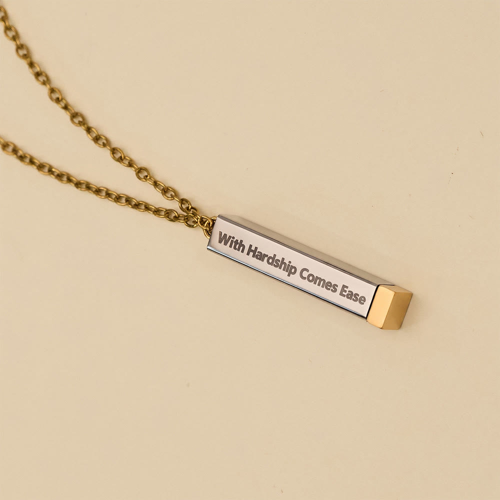 HilalHaven With Hardship Comes Ease Unfolding Hope Expandable Bar Engraved Necklace  - image 11
