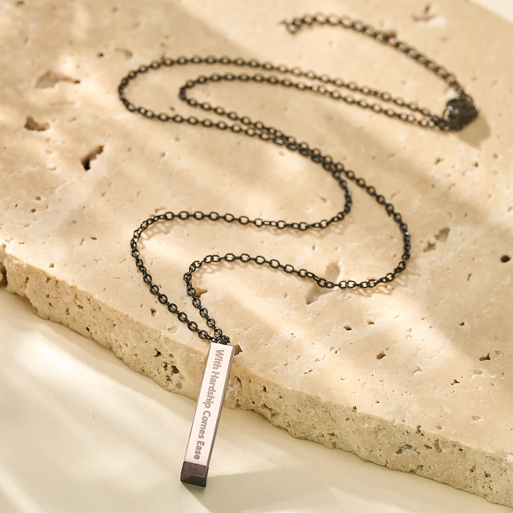 FREE Today: With Hardship Comes Ease Unfolding Hope Expandable Bar Engraved Necklace  - Black - image 15