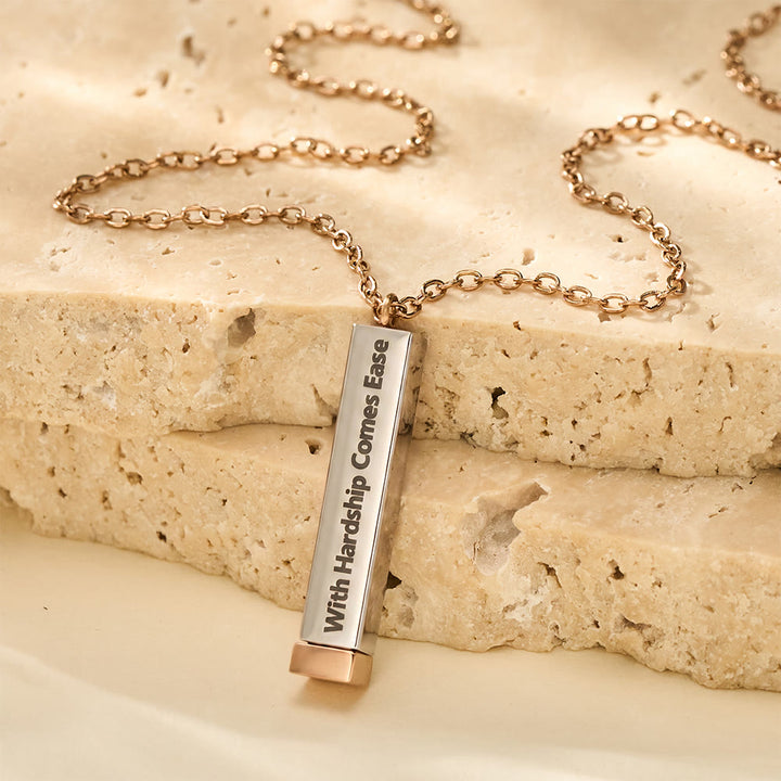 HilalHaven With Hardship Comes Ease Unfolding Hope Expandable Bar Engraved Necklace  - image 20
