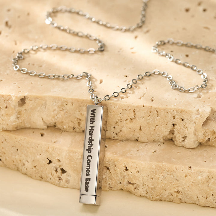 FREE Today: With Hardship Comes Ease Unfolding Hope Expandable Bar Engraved Necklace  - image 2