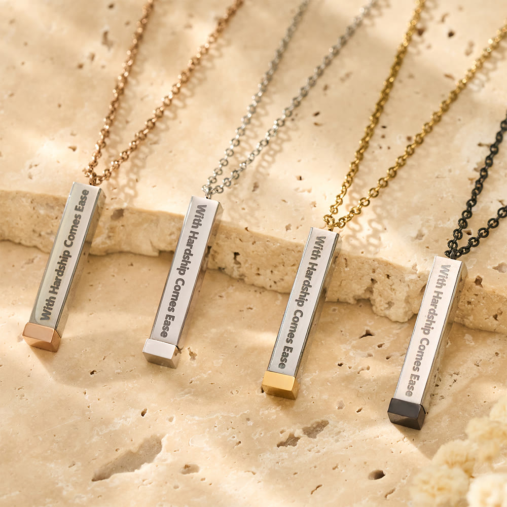 FREE Today: With Hardship Comes Ease Unfolding Hope Expandable Bar Engraved Necklace  - image 0