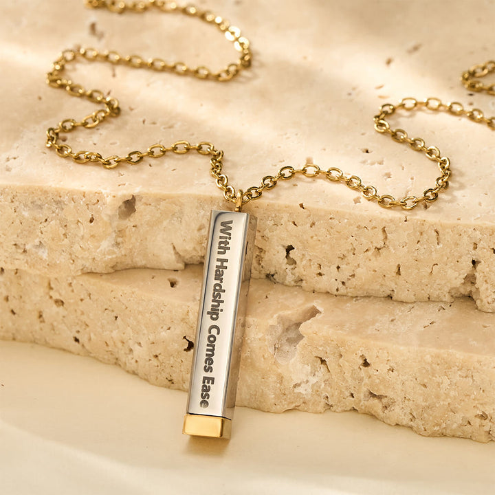 FREE Today: With Hardship Comes Ease Unfolding Hope Expandable Bar Engraved Necklace  - image 8