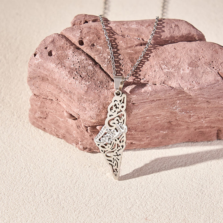HilalHaven Palestine Landscape Verse Openwork Silhouette Pendant Necklace  - image 6