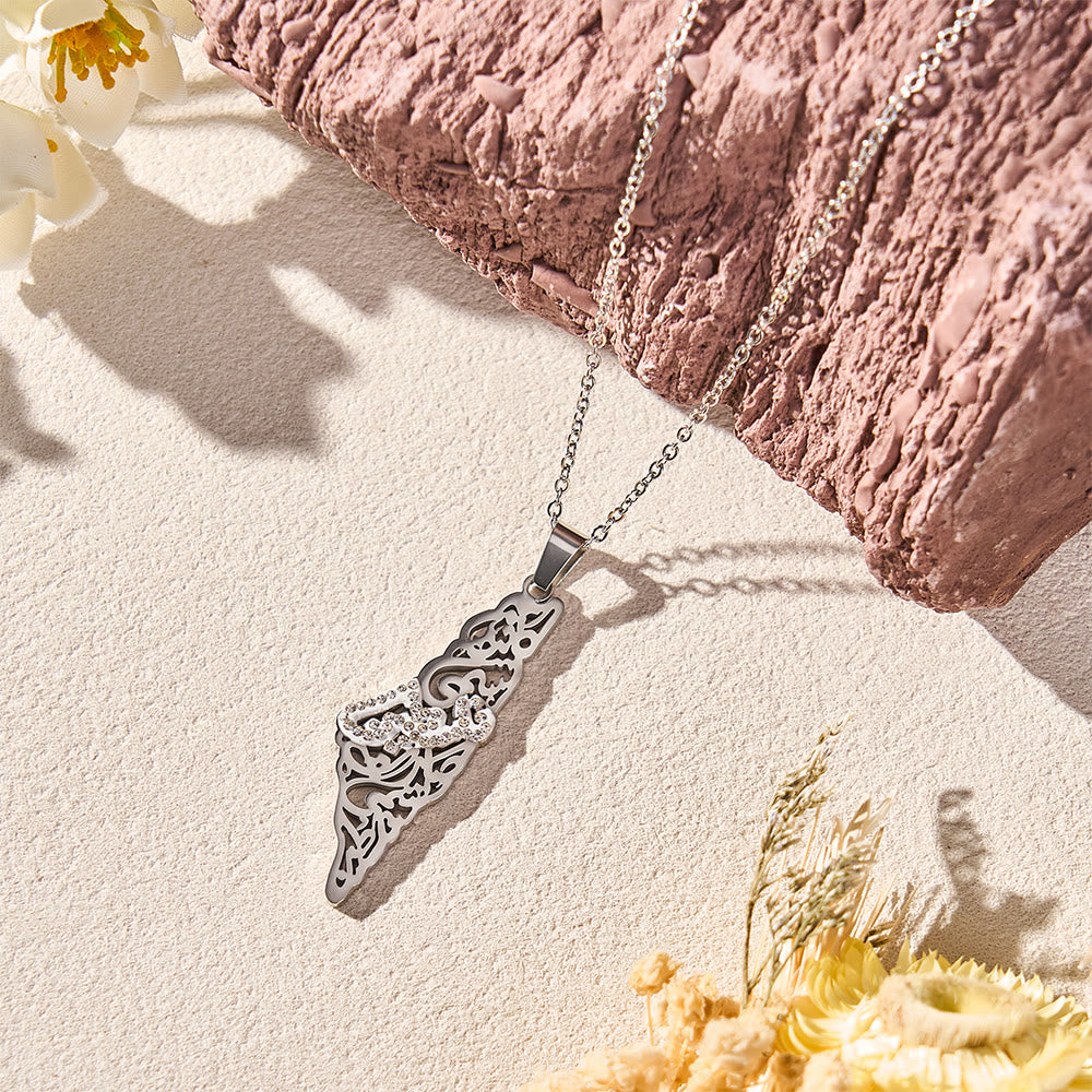 HilalHaven Palestine Landscape Verse Openwork Silhouette Pendant Necklace  - image 8