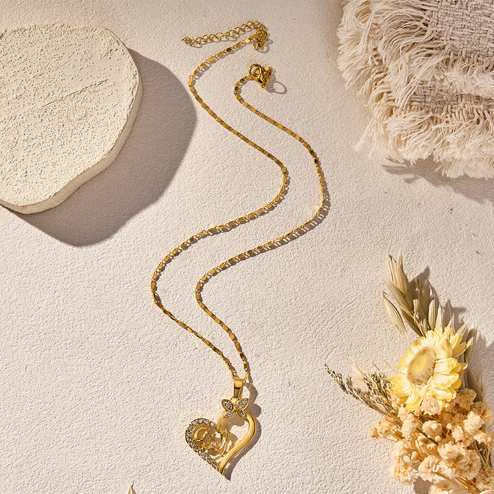 HilalHaven Petal Embrace Allah Hollow Heart Pendant Necklace - Allah Hollow Heart Pendant Necklace - image 4
