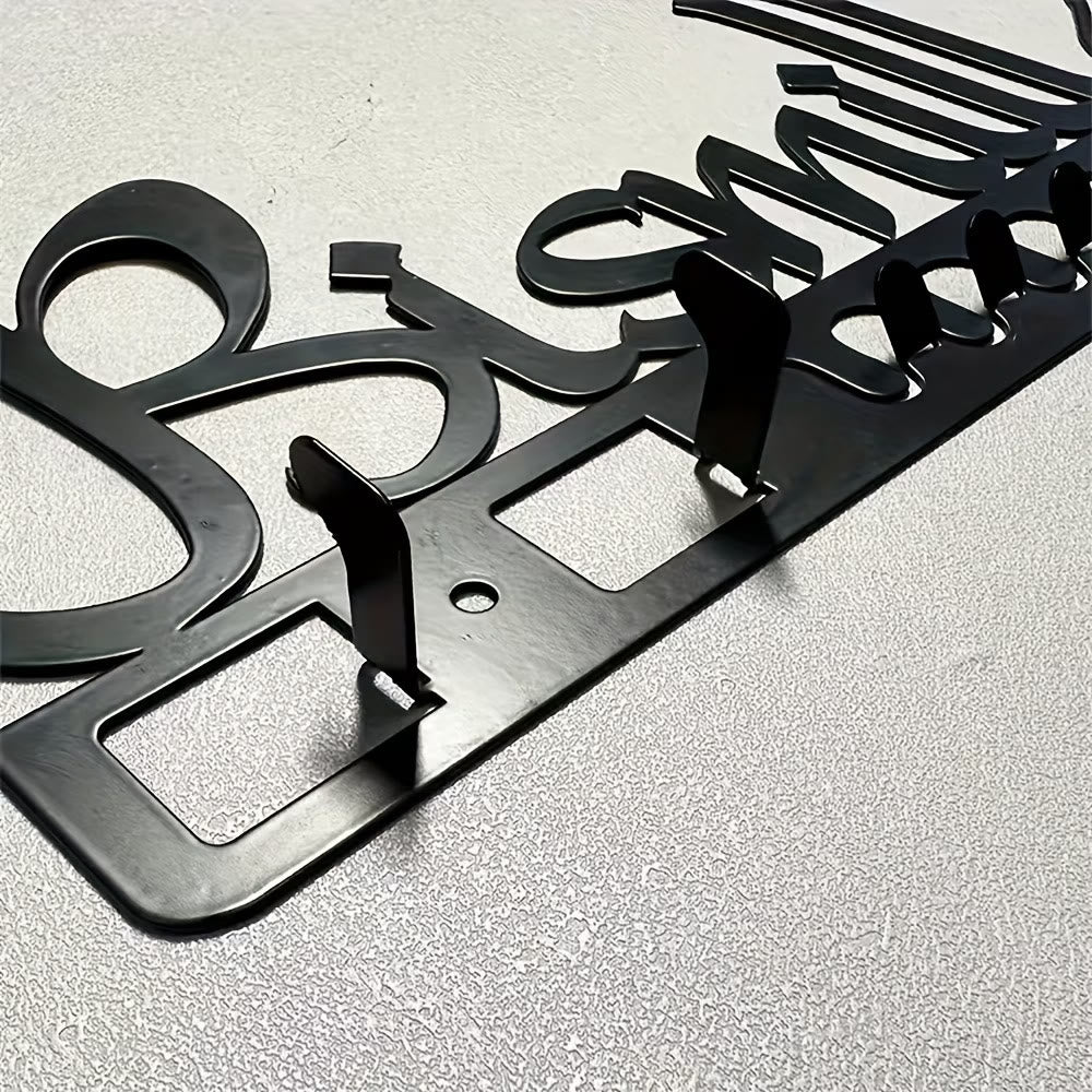 HilalHaven Script Hearth Wall Mounted Entryway Cutout Metal Key Holder - image 5