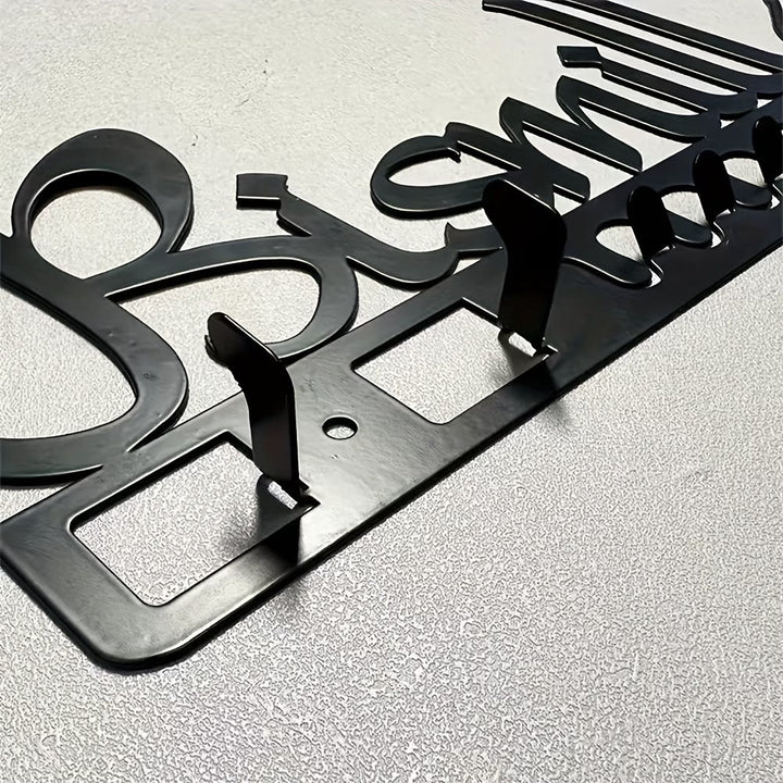 HilalHaven Script Hearth Wall Mounted Entryway Cutout Metal Key Holder - image 5