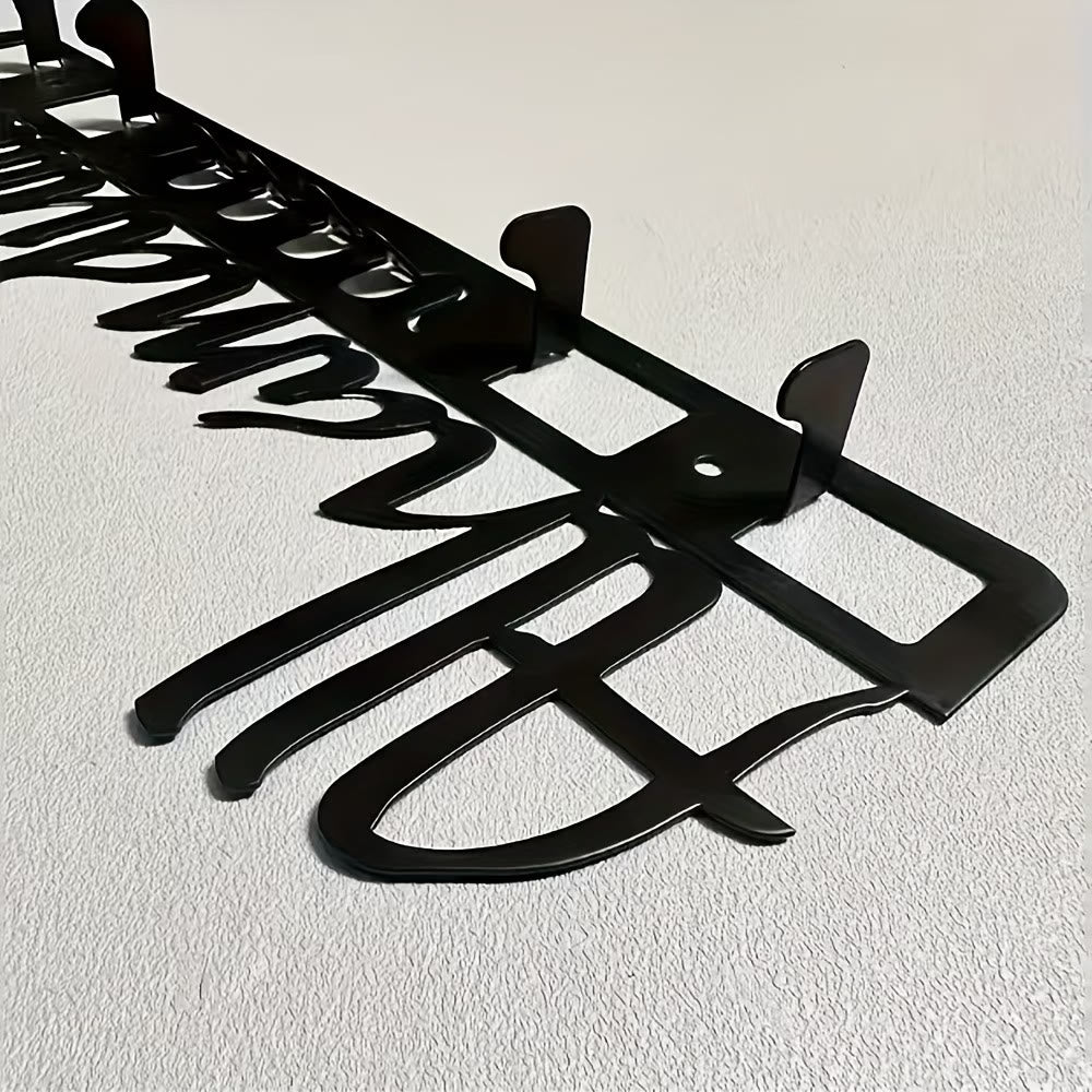 HilalHaven Script Hearth Wall Mounted Entryway Cutout Metal Key Holder - image 4