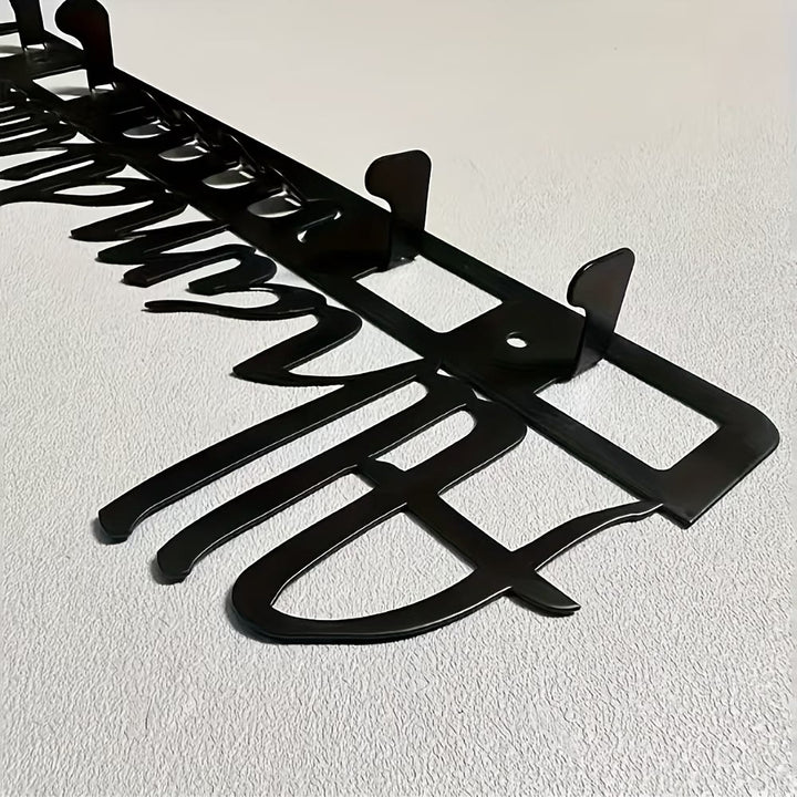HilalHaven Script Hearth Wall Mounted Entryway Cutout Metal Key Holder - image 4