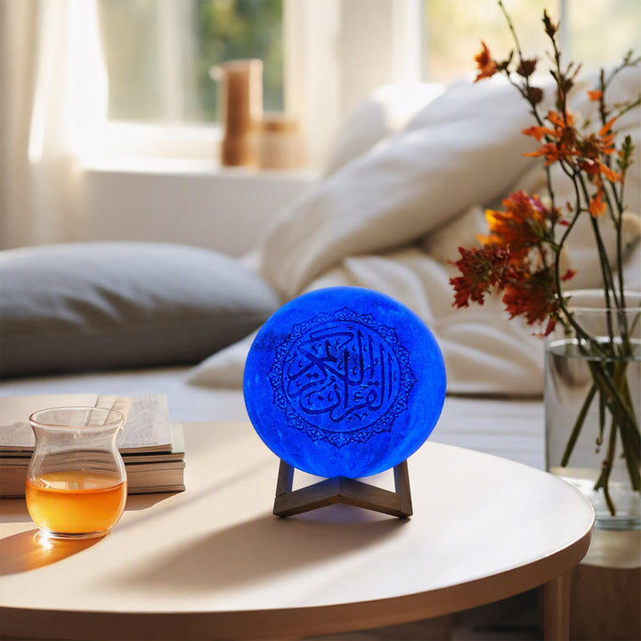 HilalHaven Lunar Verse Engraved Sphere Ambient Lamp — Multi-Color Touch Night Light with Wooden Stand - image 7