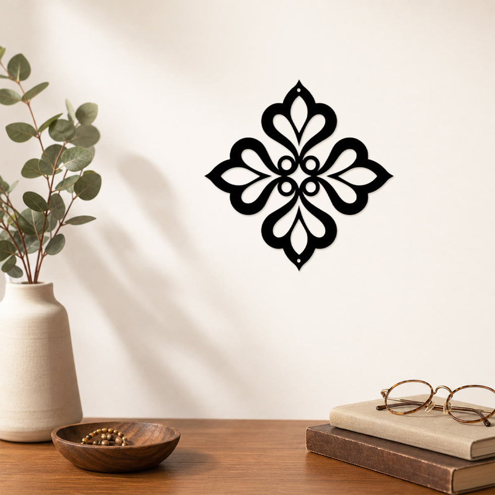 HilalHaven Fourfold Bloom Diamond Geometric Wall Art - image 1