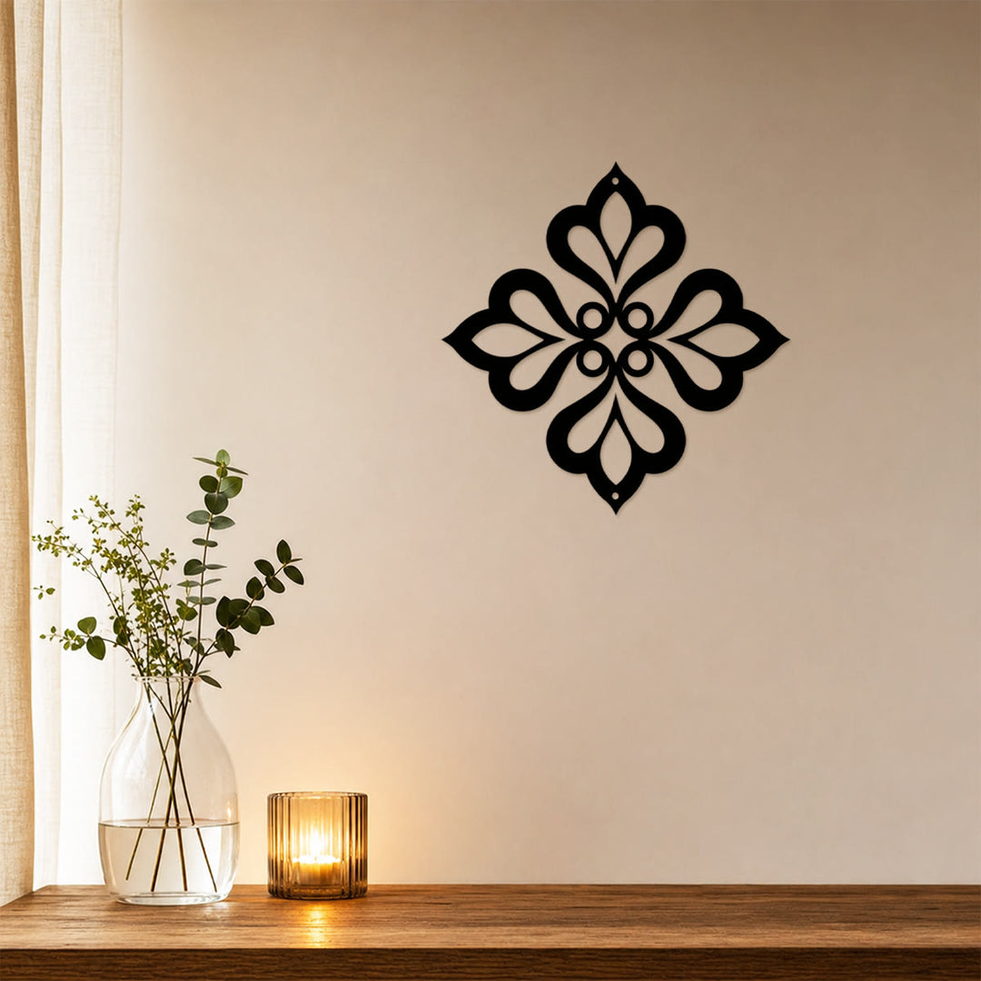 HilalHaven Fourfold Bloom Diamond Geometric Wall Art - image 0