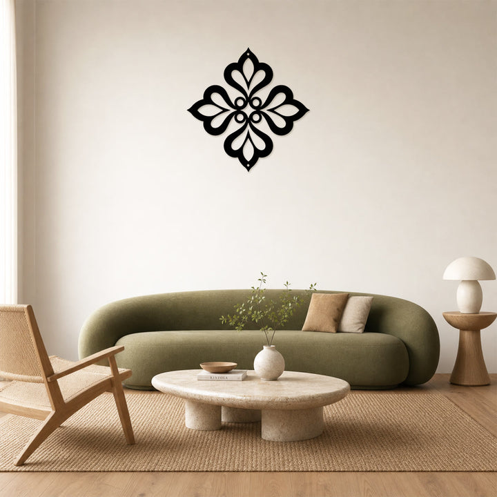 HilalHaven Fourfold Bloom Diamond Geometric Wall Art - image 2