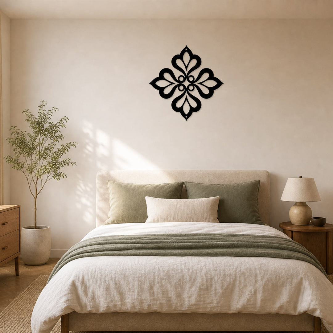 HilalHaven Fourfold Bloom Diamond Geometric Wall Art - image 3