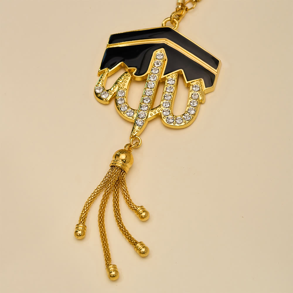 HilalHaven Kaaba Silhouette Allah Enamel Tassel Car Pendant - image 5