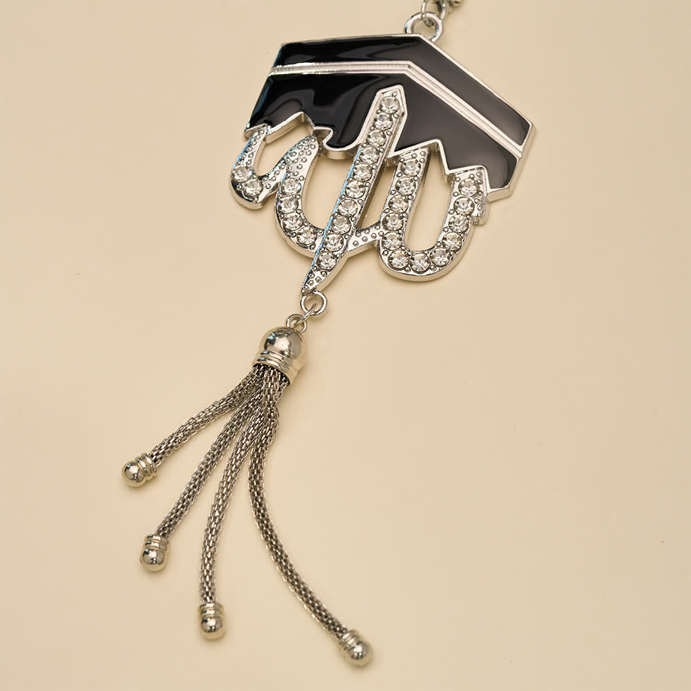 HilalHaven Kaaba Silhouette Allah Enamel Tassel Car Pendant - image 9