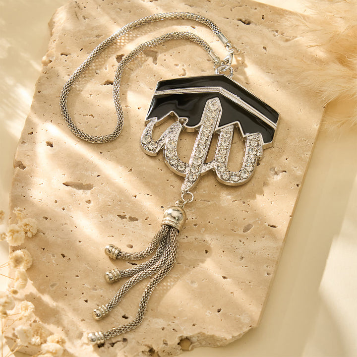 HilalHaven Kaaba Silhouette Allah Enamel Tassel Car Pendant - image 7