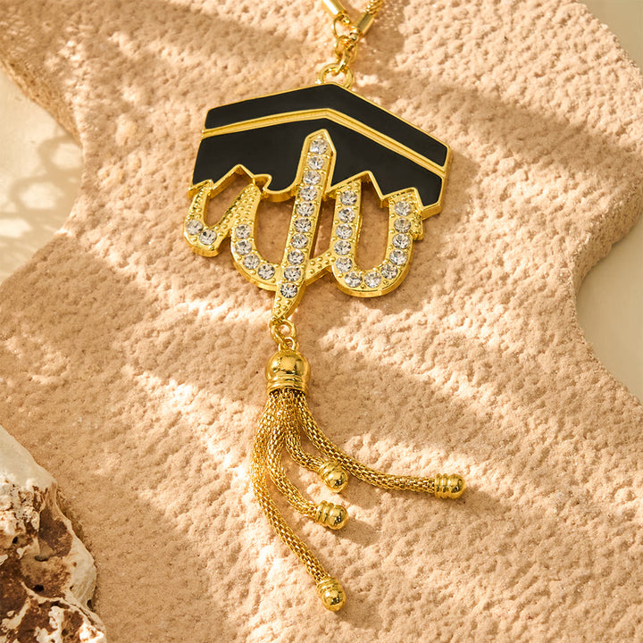 HilalHaven Kaaba Silhouette Allah Enamel Tassel Car Pendant - image 2