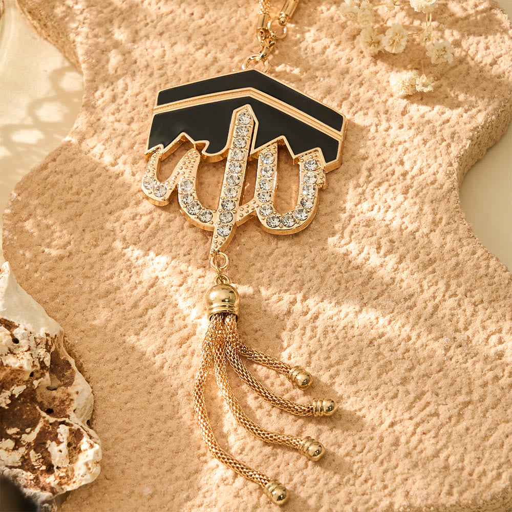 HilalHaven Kaaba Silhouette Allah Enamel Tassel Car Pendant - image 10