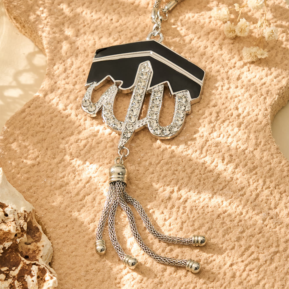 HilalHaven Kaaba Silhouette Allah Enamel Tassel Car Pendant - image 6