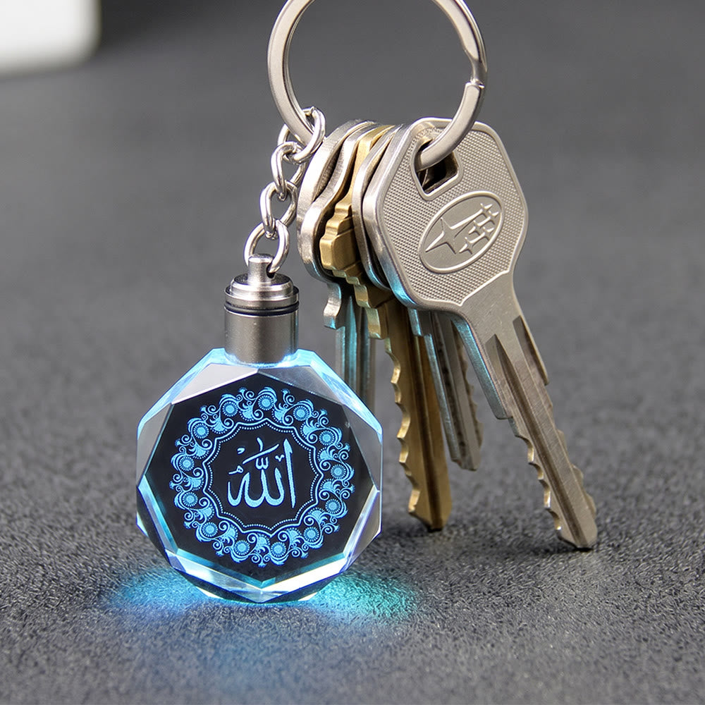 HilalHaven Luminous Vessel Faceted Crystal Engraved Keychain - image 0