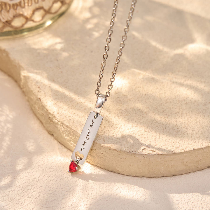 FREE Today: Hope Inscript After Hardship Comes Ease Bar Calligraphy Heart‑cut Gemstone Pendant Necklace - image 6