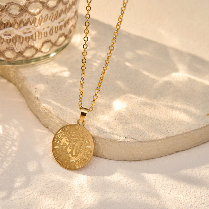 FREE Today: Circular Legacy Asma ul Husna Ornate Medallion Unisex Necklace - Golden - image 3