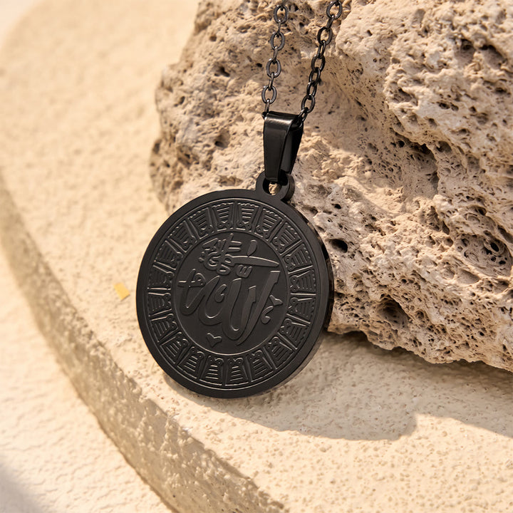 HilalHaven Circular Legacy Asma ul Husna Ornate Medallion Unisex Necklace - image 11
