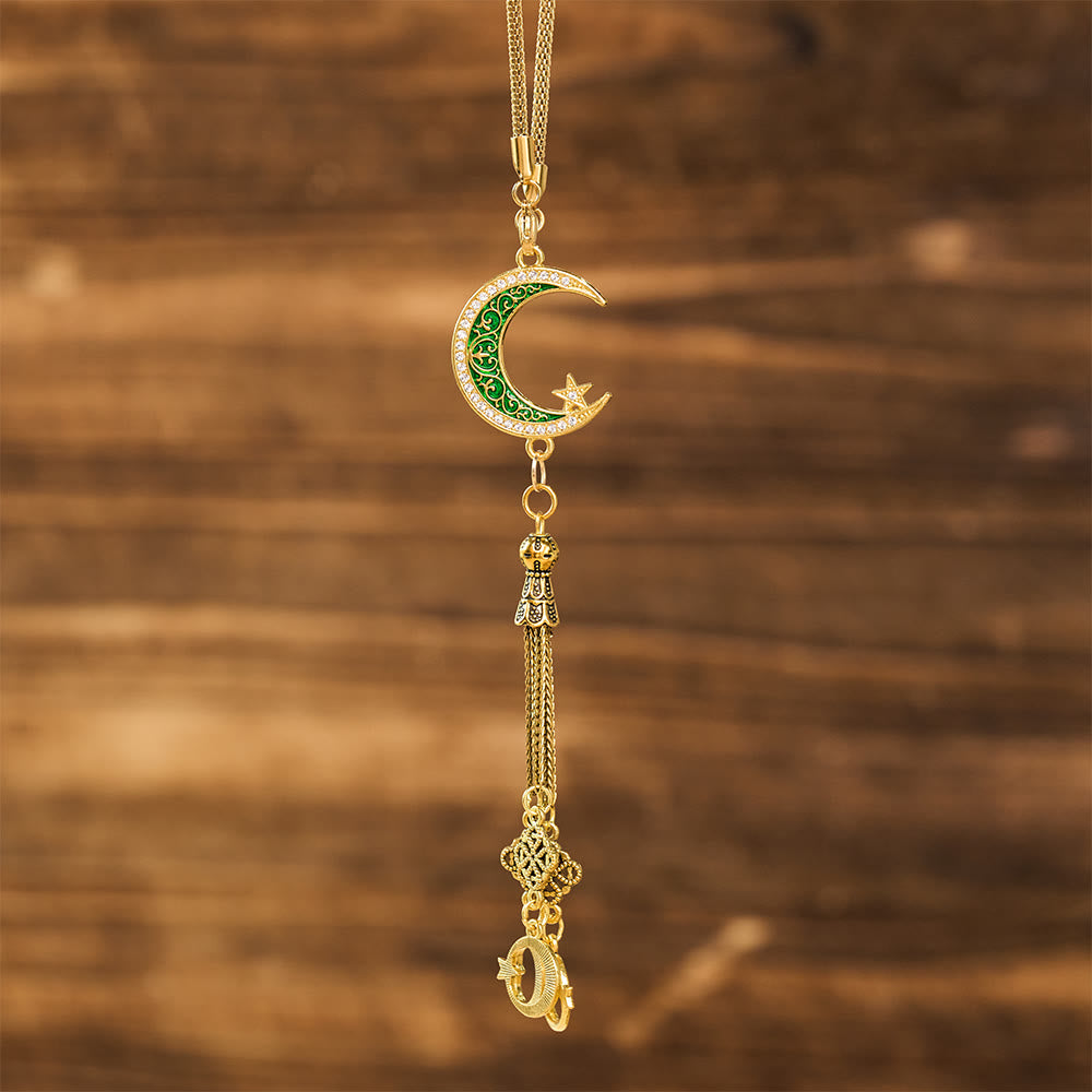 HilalHaven Twilight Drape Ornate Tassel Car Pendant - Crescent Moon&amp;Star Charm - image 20