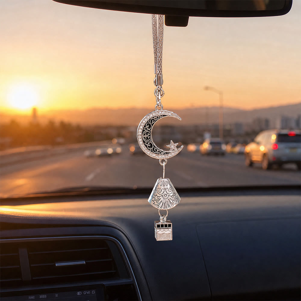 HilalHaven Lunar Passage Filigree Multi‑Charm Car Hanging - image 7
