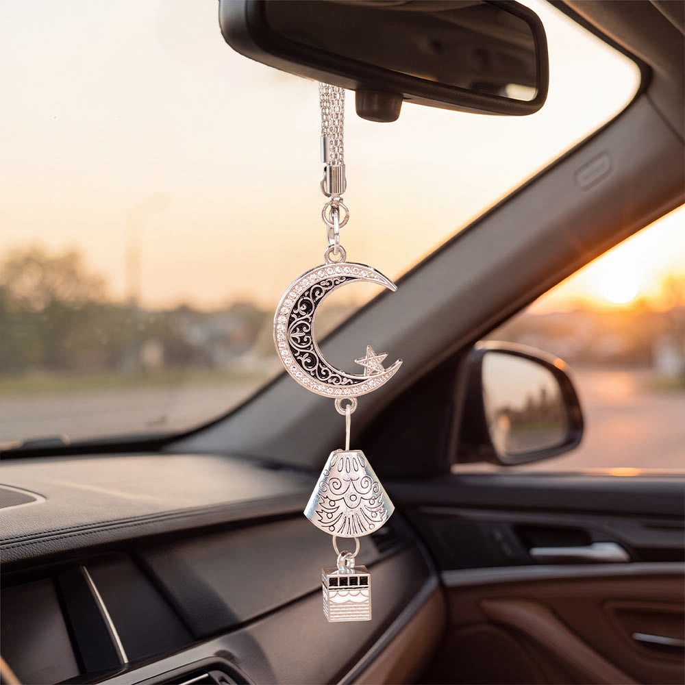 HilalHaven Lunar Passage Filigree Multi‑Charm Car Hanging - image 6