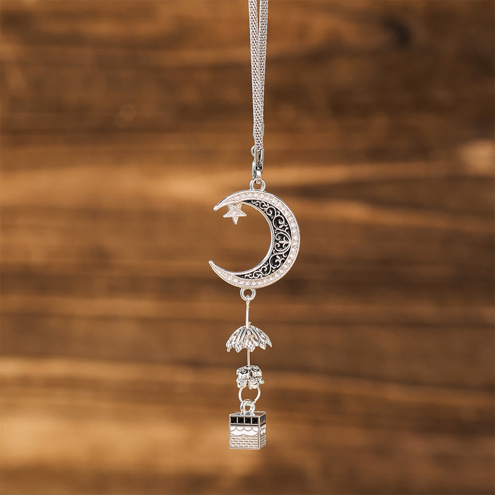 HilalHaven Lunar Passage Filigree Multi‑Charm Car Hanging - Style1 - image 5