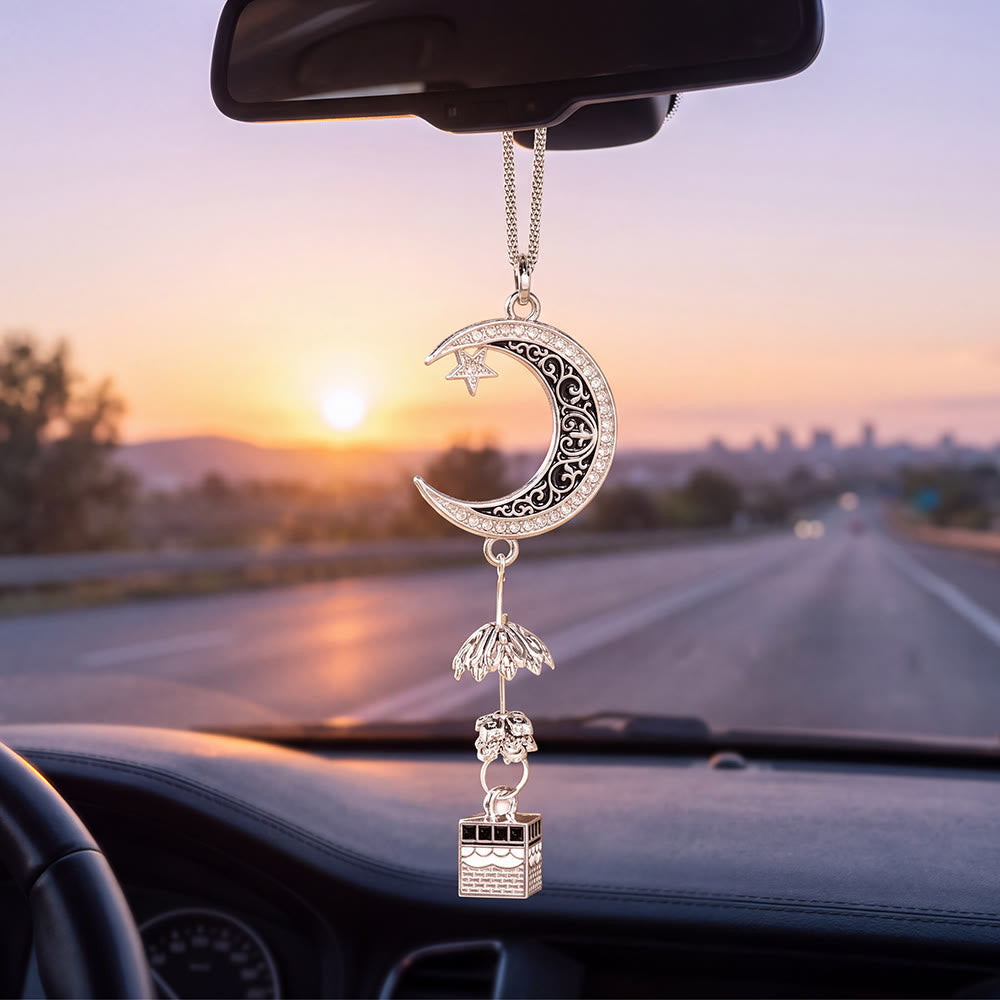 HilalHaven Lunar Passage Filigree Multi‑Charm Car Hanging - image 0