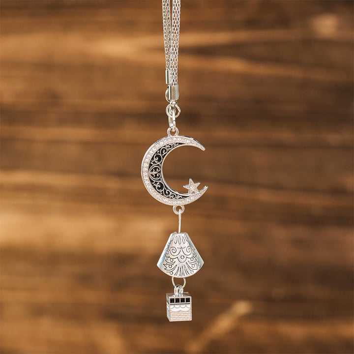HilalHaven Lunar Passage Filigree Multi‑Charm Car Hanging - Style2 - image 10