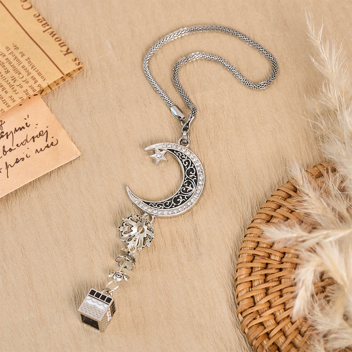 HilalHaven Lunar Passage Filigree Multi‑Charm Car Hanging - image 2