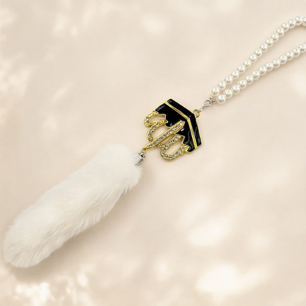 HilalHaven Velvet Devotion Enamel‑Alloy Car Pendant - Golden - image 4