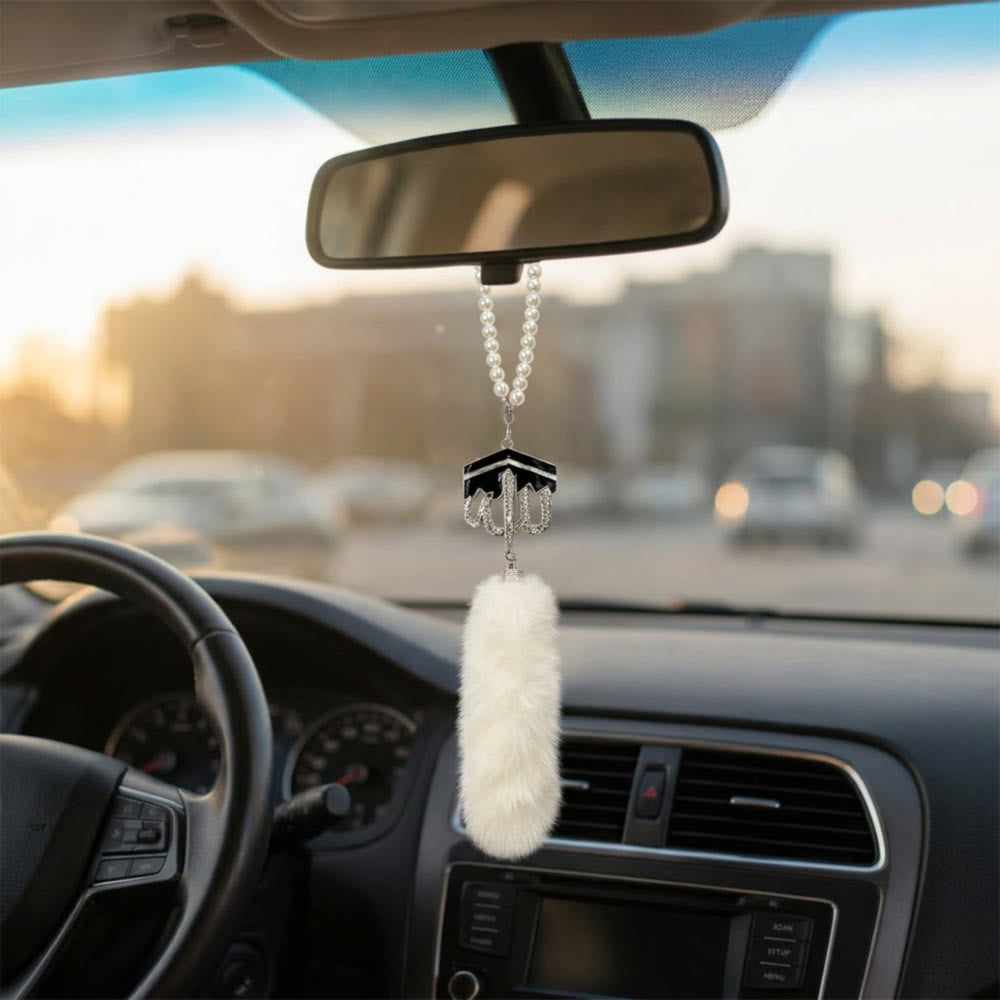 HilalHaven Velvet Devotion Enamel‑Alloy Car Pendant - image 0