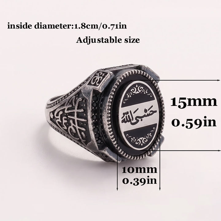 HilalHaven Vintage Crest Engraved Oval Signet Ring — Ornate Geometric‑Carved Copper Band - Silver - image 20