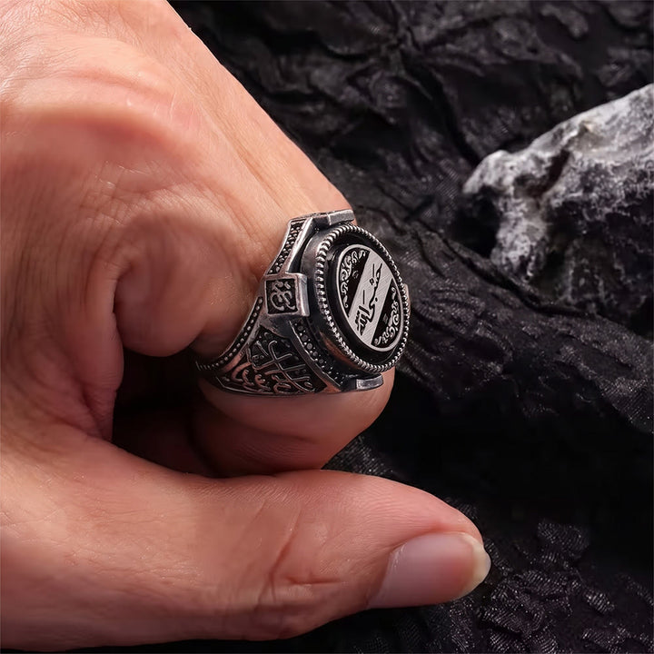FREE Today: Vintage Crest Engraved Oval Signet Ring — Ornate Geometric‑Carved Copper Band - image 19