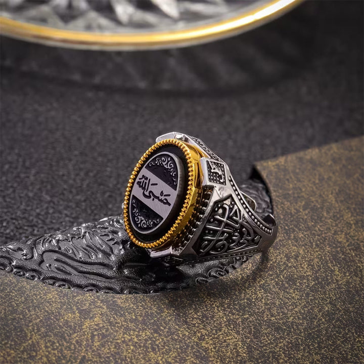 FREE Today: Vintage Crest Engraved Oval Signet Ring — Ornate Geometric‑Carved Copper Band - image 5