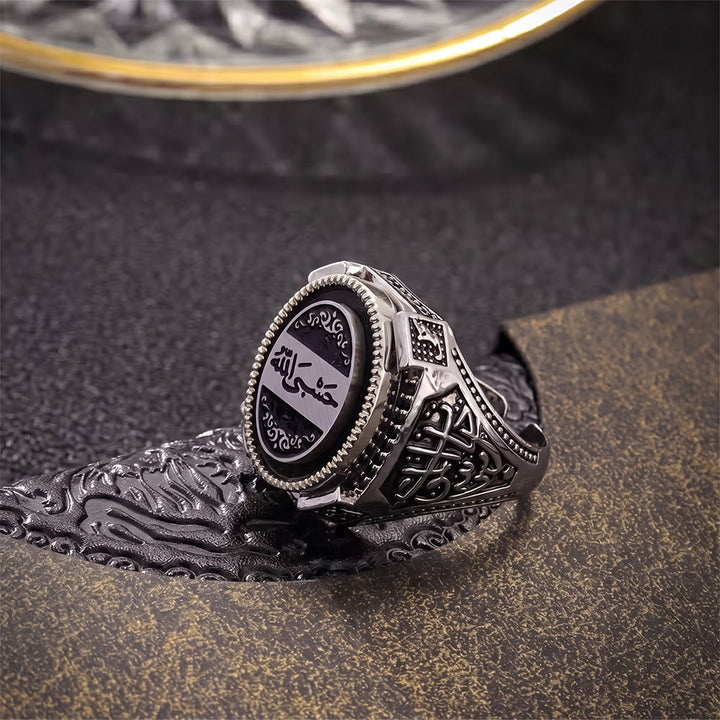 HilalHaven Vintage Crest Engraved Oval Signet Ring — Ornate Geometric‑Carved Copper Band - image 13